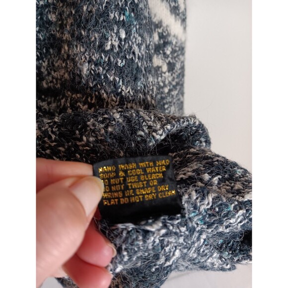 Vintage 90s Pioneer Wear Sweater Pullover Pearl Detail Sz Medium Blue / Cream - Picture 5 of 6